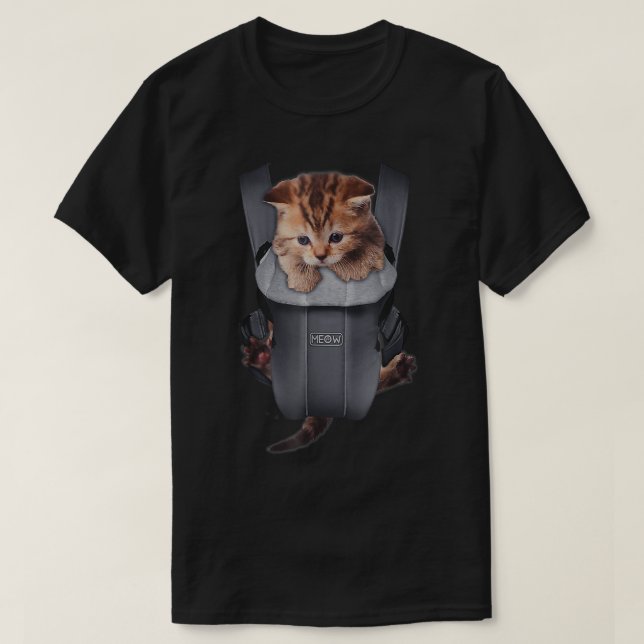 Meow Cat Kitten Carrier T-Shirt (Design framsida)