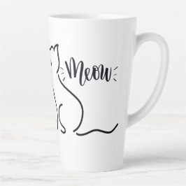 Meow Cat Line Art | Minimalistisk kattdesign