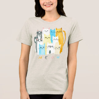 MEOW Cat Lover Tri-Blend Tee Soft Women's T-Shirt