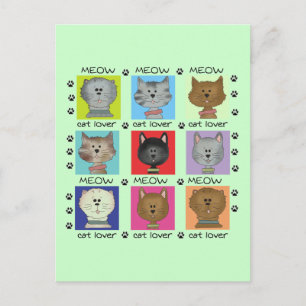 Meow Cat Lover Tshirts och presenter Vykort
