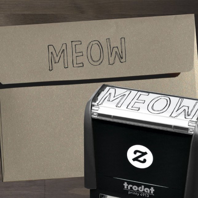 MEOW Cat Lover's Self-Inking Frimärke Självfärgande Stämpel (Skapare uppladdad)