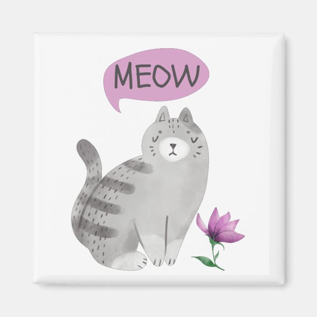 Meow Cat Magnet (Framsidan)