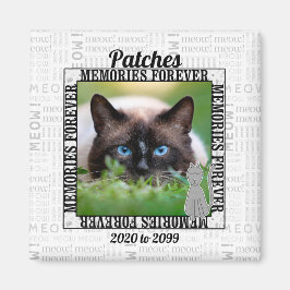 Meow Cat Memorial med Namn och Photo Magnet