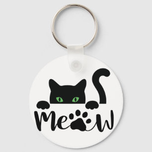 Meow Cat Quote Nyckelring