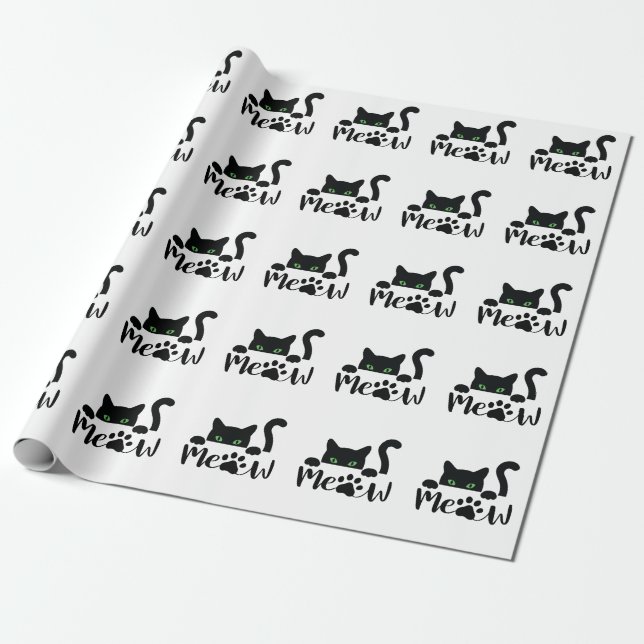 Meow Cat Quote Presentpapper (Utrullad)