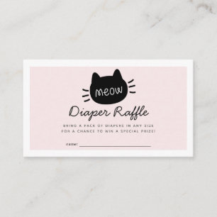 Meow Cat Rosa Baby Shower Raffle Biljett Tilläggskort