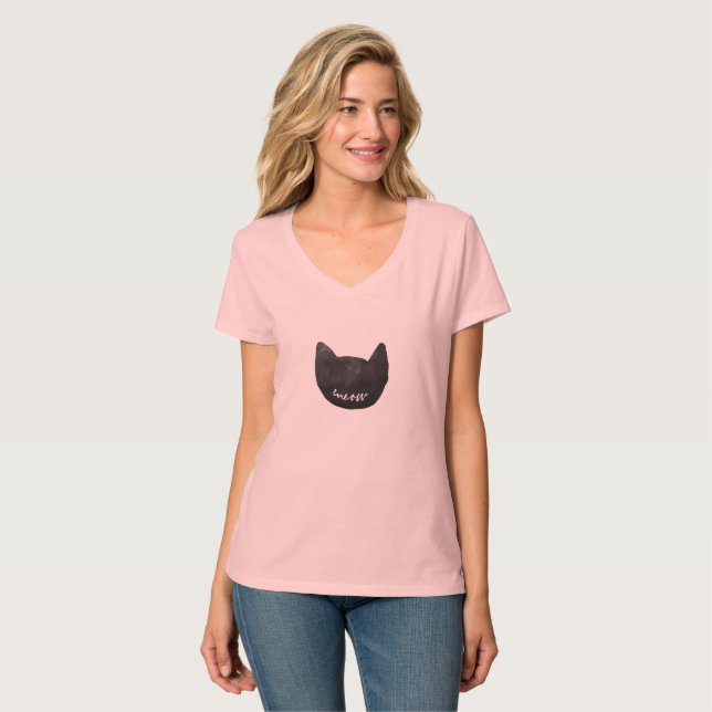 Meow Cat T Shirt (Hel framsida)