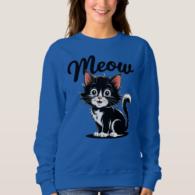 Meow Cat T Shirt (Framsida)