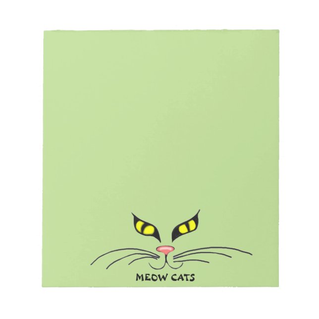 Meow Cats Gult Anteckningsblock (Framsida)