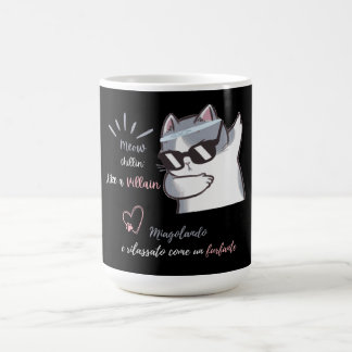 Meow Chillin som en Villain Funny Sunglass Cat Kaffemugg