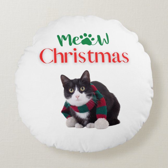 MEOW CHRISTMAS CAT RUND KUDDE (Framsidan)
