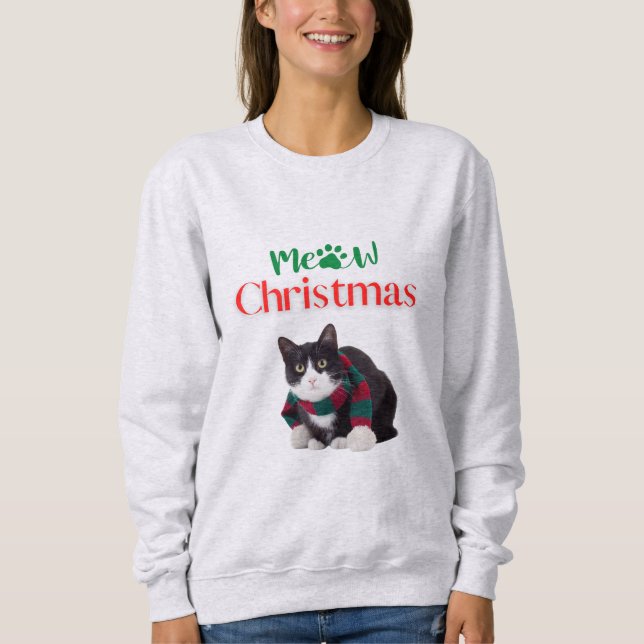 MEOW CHRISTMAS CAT T SHIRT (Framsida)