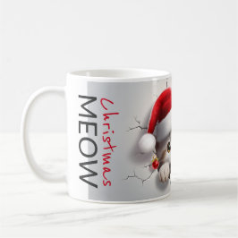 Meow christmas Kitten med Gräns Kaffemugg