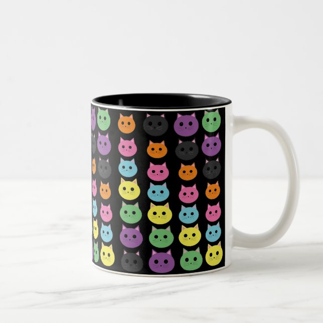 Meow Colorful Cats  Två-Tonad Mugg (Höger)