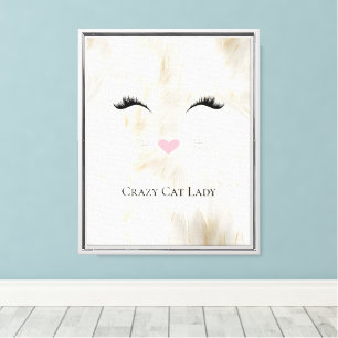 Meow Crazy Cat Dam Canvastryck
