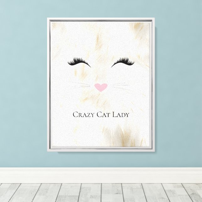Meow Crazy Cat Dam Canvastryck (Insitu (trägolv))