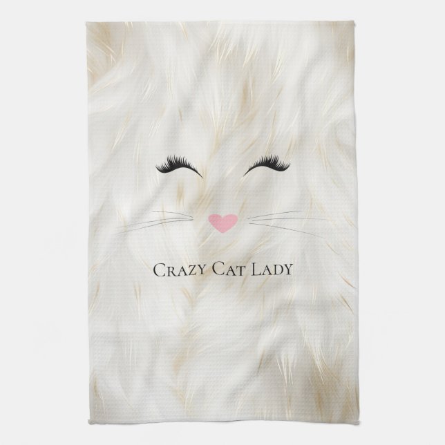 Meow Crazy Cat Dam Kökshandduk (Vertikal)