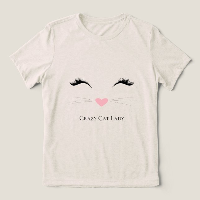 Meow Crazy Cat Dam T Shirt (Design Framsida)