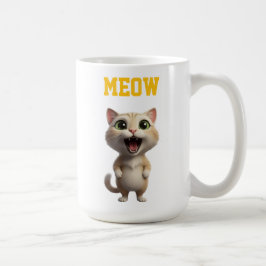 Meow Cute Cat Mug Kaffemugg