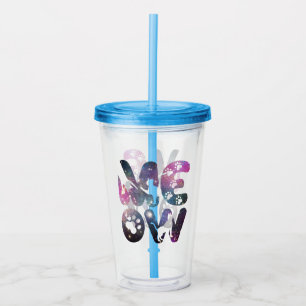 Meow - Cute Cat Silhouettes och Tass avtryck Desig Take Away Mugg