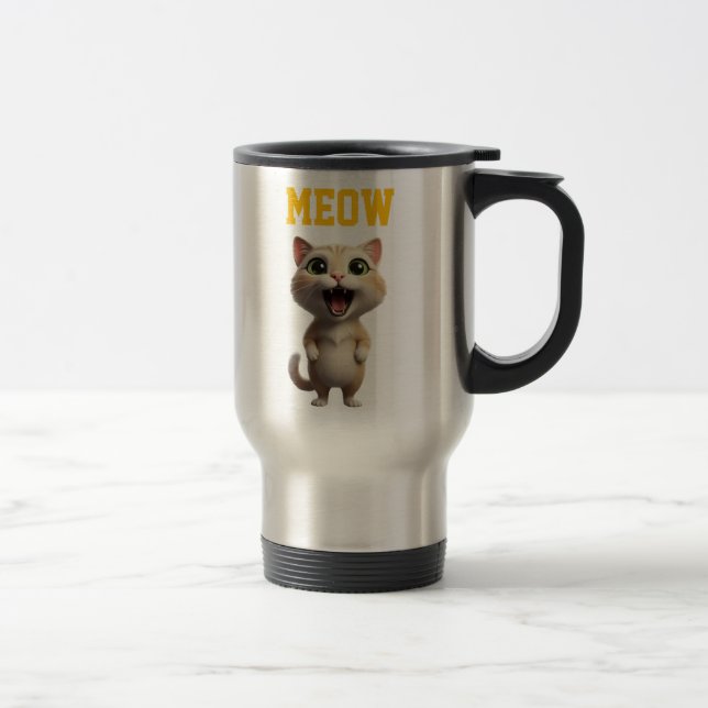 Meow Cute Cat Travel Mug Resemugg (Höger)