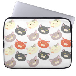 Meow Cute Head Tecknad Roligt Art Design Laptop Fodral
