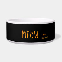 Meow Cute Text Black & Gult Personlig Pet