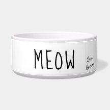 Meow Cute Text Black & White Personlig Pet