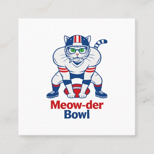 Meow-der Bowl  Fyrkantigt Visitkort (Framsida)