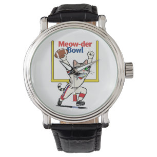 Meow-der Bowl Mästare Katt Fotboll Armbandsur