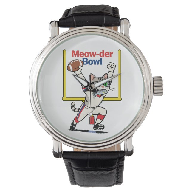Meow-der Bowl Mästare Katt Fotboll  Armbandsur (Framsida)