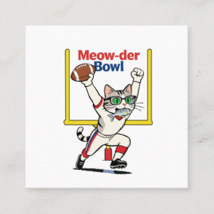 Meow-der Bowl Mästare Katt Fotboll Fyrkantigt Visitkort