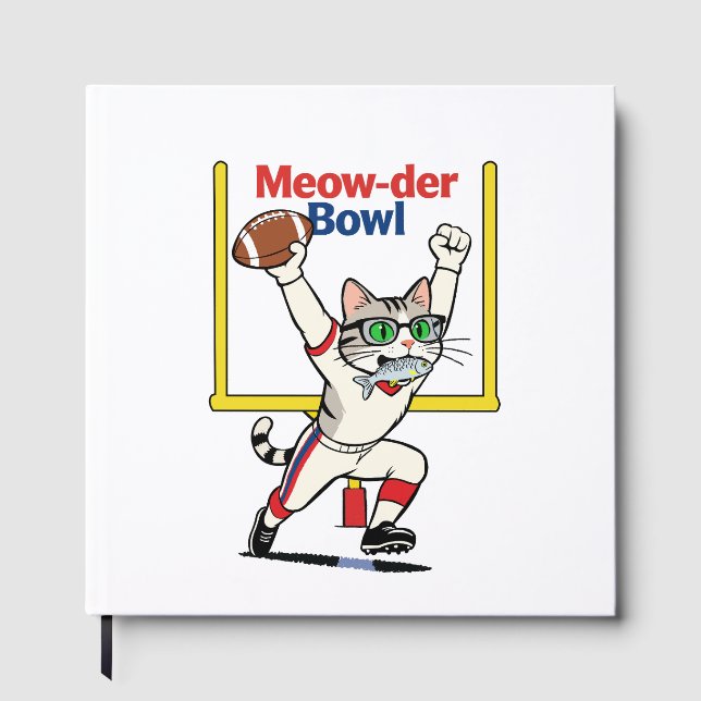 Meow-der Bowl Mästare Katt Fotboll  Gästböcker (Framsida)