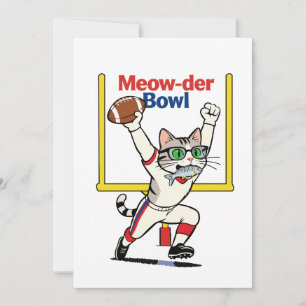 Meow-der Bowl Mästare Katt Fotboll Inbjudningar