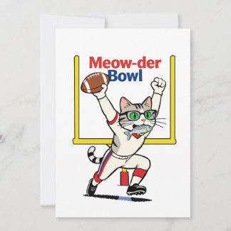 Meow-der Bowl Mästare Katt Fotboll Inbjudningar