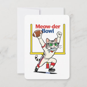 Meow-der Bowl Mästare Katt Fotboll Inbjudningar