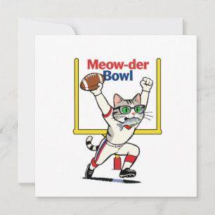 Meow-der Bowl Mästare Katt Fotboll Inbjudningar