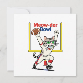 Meow-der Bowl Mästare Katt Fotboll Inbjudningar