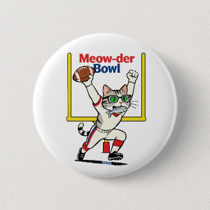Meow-der Bowl Mästare Katt Fotboll Knapp