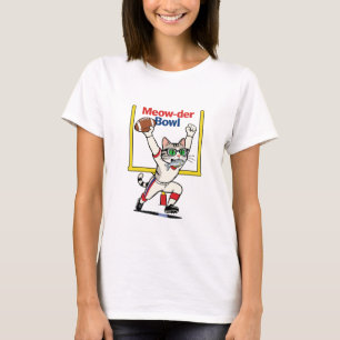 Meow-der Bowl Mästare Katt Fotboll T Shirt