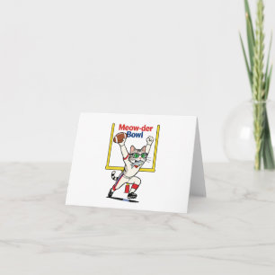 Meow-der Bowl Mästare Katt Fotboll Tack Kort