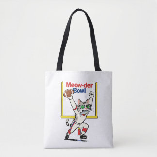 Meow-der Bowl Mästare Katt Fotboll Tygkasse
