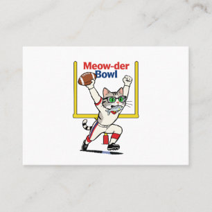 Meow-der Bowl Mästare Katt Fotboll Visitkort