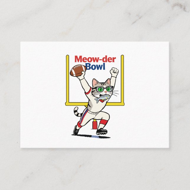 Meow-der Bowl Mästare Katt Fotboll  Visitkort (Framsida)