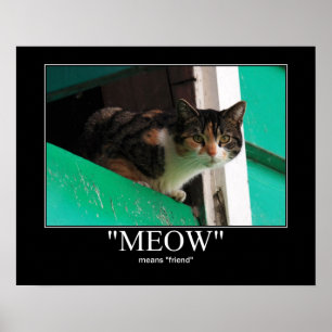 Meow Elak Friend Cat Artwork Poster