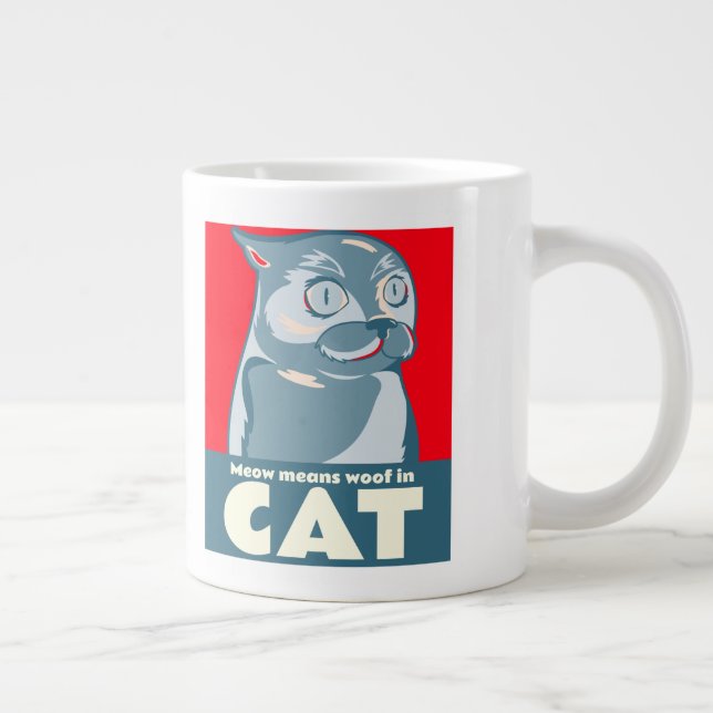 Meow-elak med kattkaffe mugg jumbo mugg (Höger)