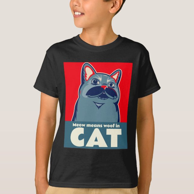 Meow-elak på kattlej, roliga citat T-Shirt (Framsida)
