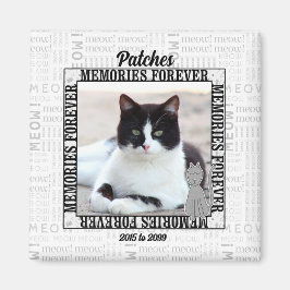Meow Faded Background Cat's Photo Pet Memorial Magnet