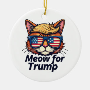 Meow för Trump Gör katter Säkra igen Julgransprydnad Keramik
