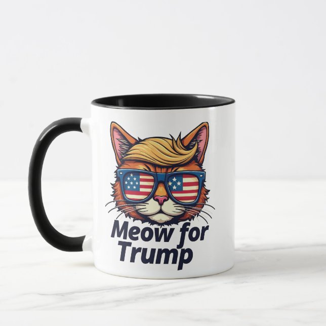Meow för Trump Gör katter Säkra igen Mugg (Vänster)